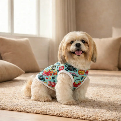 Roupa para Cachorro Pequeno Skeepy Soft™ Route 66