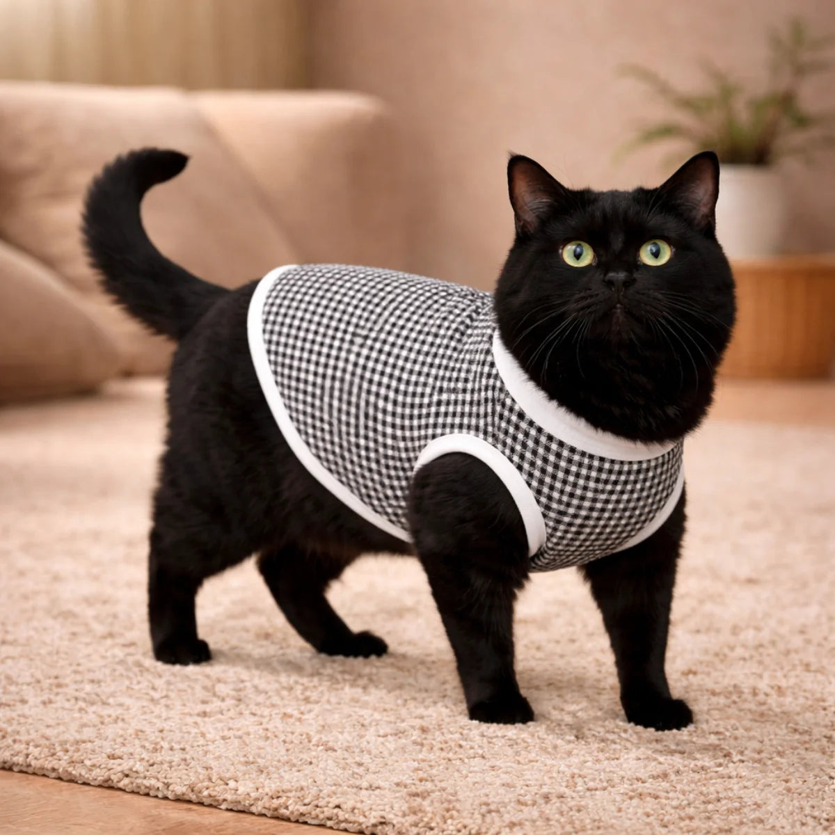 Roupa para Cachorro Pequeno Skeepy Soft™ Xadrez