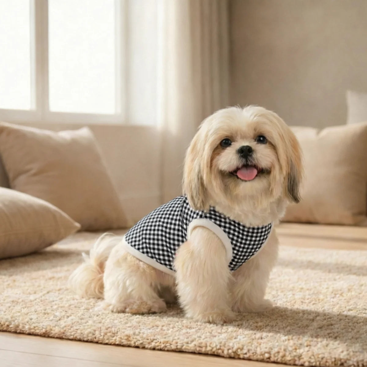 Roupa para Cachorro Pequeno Skeepy Soft™ Xadrez